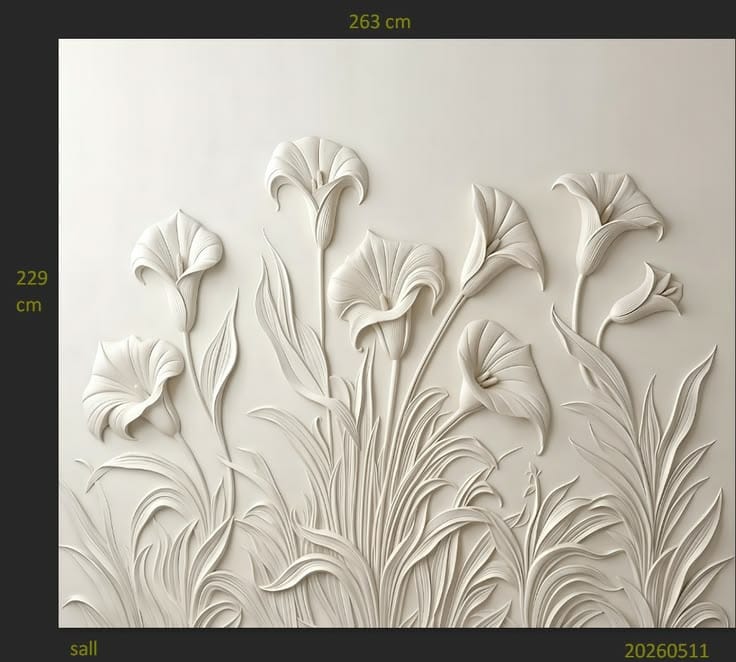 Grand Calla Lily 3D Sculpted Wall (263x229 cm)