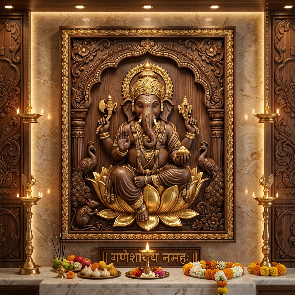 Lord Ganesha Carved Panel